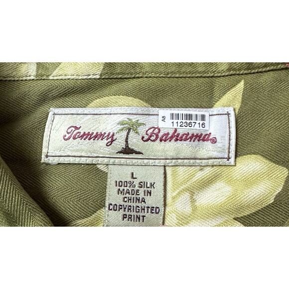 Tommy Bahama Men’s Size L 100% Silk Hawaiian Shirt, Casual Beach Vacation - Picture 4 of 5